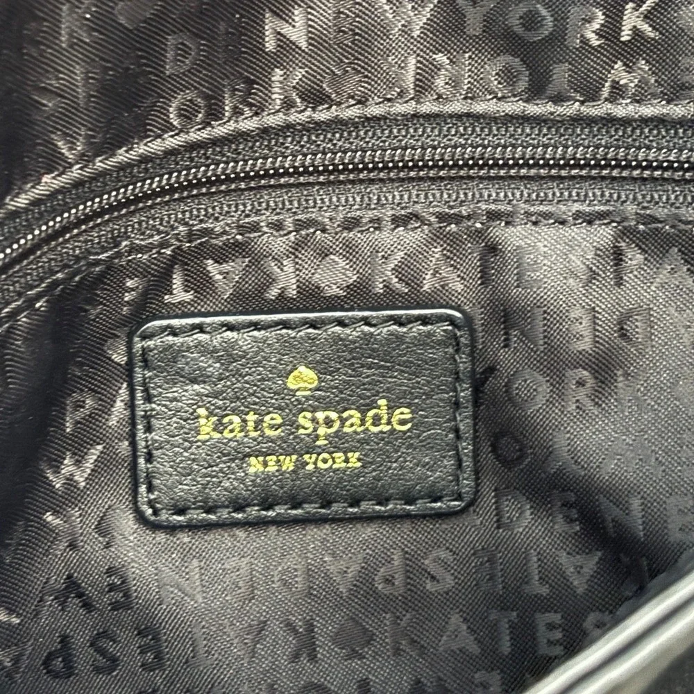 Kate Spade New York Black Leather Crossbody‎ Bag WKRU2593 Gold Hardware